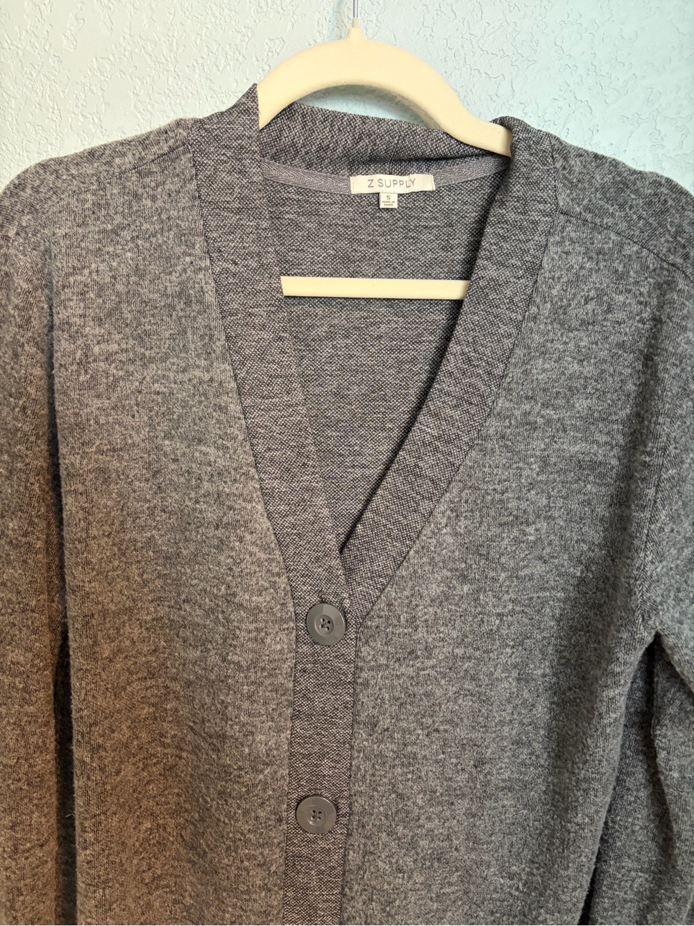 Z Supply Dark Gray Button V-Neck Cardigan - Picture 5 of 7